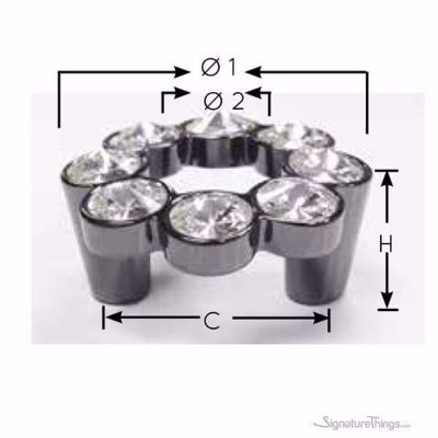 SignatureThings.com Brass Hardware Swarovski Crystal Round Cabinet Knob and Handle