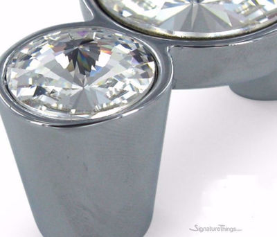 SignatureThings.com Brass Hardware Swarovski Crystal Cabinet Knobs and Handles