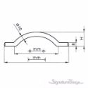 Arc Stainless Steel Brushed 10mm Bow Pull - Diagram