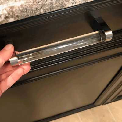 SignatureThings.com Brass Hardware Crystal D Shape Cabinet Pulls