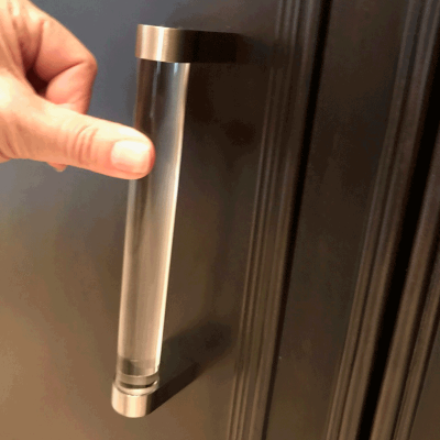 SignatureThings.com Brass Hardware Crystal D Shape Cabinet Pulls