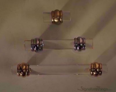SignatureThings.com Brass Hardware Custom Lucite Cabinet Pulls and Knobs