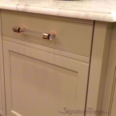 SignatureThings.com Brass Hardware Door Ring Lucite Handle - 3/4" Dia