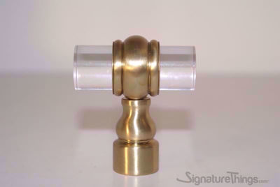 SignatureThings.com Brass Hardware 3/4" D Classic Barrel Ring Lucite Pulls