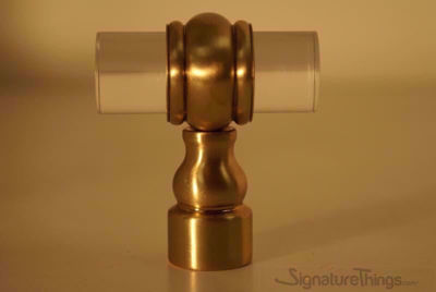 SignatureThings.com Brass Hardware 3/4" D Classic Barrel Ring Lucite Pulls
