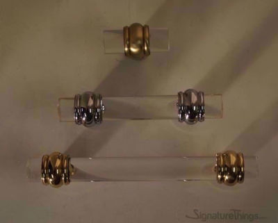 SignatureThings.com Brass Hardware 3/4" D Classic Barrel Ring Lucite Pulls