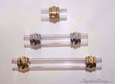SignatureThings.com Brass Hardware 3/4" D Classic Barrel Ring Lucite Pulls