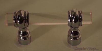 SignatureThings.com Brass Hardware 3/4" D Classic Barrel Ring Lucite Pulls