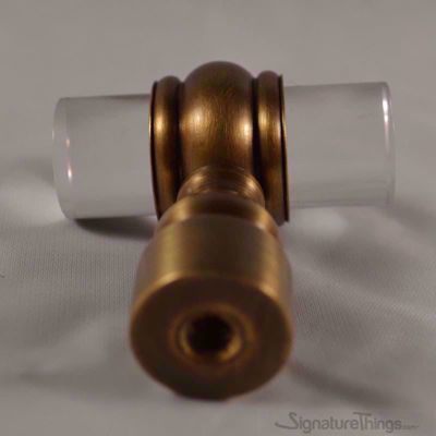 SignatureThings.com Brass Hardware 3/4" D Classic Barrel Ring Lucite Pulls