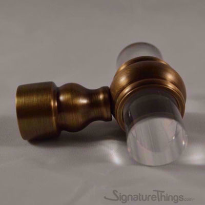 SignatureThings.com Brass Hardware 3/4" D Classic Barrel Ring Lucite Pulls