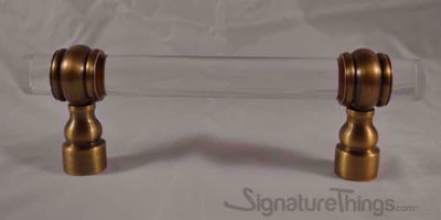 SignatureThings.com Brass Hardware 3/4" D Classic Barrel Ring Lucite Pulls