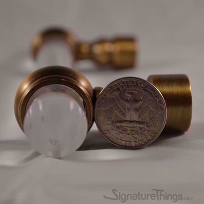 SignatureThings.com Brass Hardware 3/4" D Classic Barrel Ring Lucite Pulls
