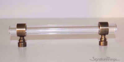 SignatureThings.com Brass Hardware Plain Traditional Ring Lucite Drawer Pulls - 3/4" D