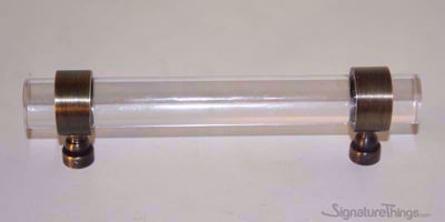 SignatureThings.com Brass Hardware Plain Traditional Ring Lucite Drawer Pulls - 3/4" D