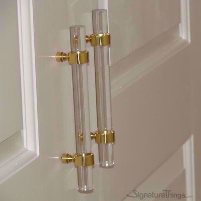 SignatureThings.com Brass Hardware Traditional Plain Ring Lucite Pulls - 1/2" Dia
