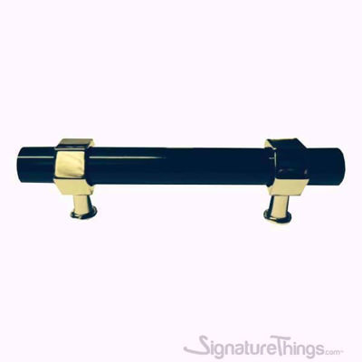 SignatureThings.com Brass Hardware Hex Ring Cylindrical Post Lucite Drawer Pulls 3/4" D