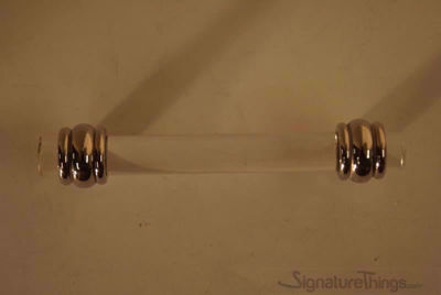 SignatureThings.com Brass Hardware Barrel Retro Ridged Ring Lucite Pulls - 1/2" Dia