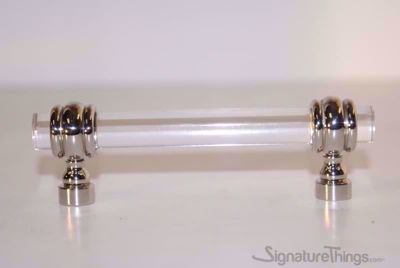SignatureThings.com Brass Hardware Barrel Retro Ridged Ring Lucite Pulls - 1/2" Dia