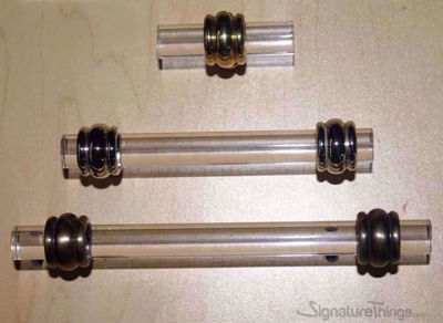 SignatureThings.com Brass Hardware Barrel Retro Ridged Ring Lucite Pulls - 1/2" Dia