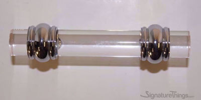 SignatureThings.com Brass Hardware Barrel Retro Ridged Ring Lucite Pulls - 1/2" Dia