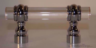 SignatureThings.com Brass Hardware Barrel Retro Ridged Ring Lucite Pulls - 1/2" Dia