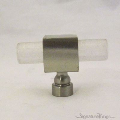 SignatureThings.com Brass Hardware Cube and Crown Base Lucite Drawer Pulls - 1/2 D