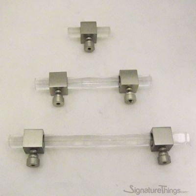 SignatureThings.com Brass Hardware Cube and Crown Base Lucite Drawer Pulls - 1/2 D