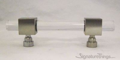 SignatureThings.com Brass Hardware Cube and Crown Base Lucite Drawer Pulls - 1/2 D