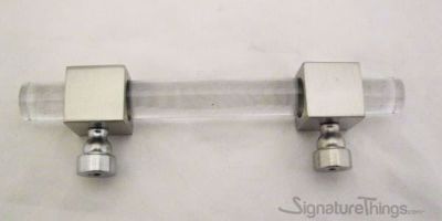 SignatureThings.com Brass Hardware Cube and Crown Base Lucite Drawer Pulls - 1/2 D