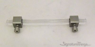 SignatureThings.com Brass Hardware Cube and Crown Base Lucite Drawer Pulls - 1/2 D