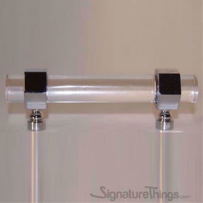 SignatureThings.com Brass Hardware Hex Ring Lucite and Brass Drawer Pulls - 3/4" Dia