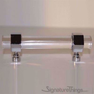SignatureThings.com Brass Hardware Hex Ring Lucite and Brass Drawer Pulls - 3/4" Dia