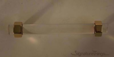 SignatureThings.com Brass Hardware Hex Ring Lucite and Brass Drawer Pulls - 3/4" Dia