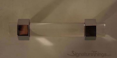 SignatureThings.com Brass Hardware Hex Ring Lucite and Brass Drawer Pulls - 3/4" Dia