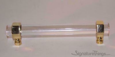 SignatureThings.com Brass Hardware Hex Ring Lucite and Brass Drawer Pulls - 3/4" Dia