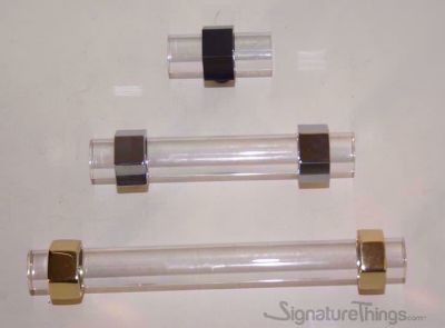 SignatureThings.com Brass Hardware Hex Ring Lucite and Brass Drawer Pulls - 3/4" Dia