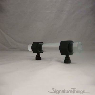 SignatureThings.com Brass Hardware Hex Ring Lucite and Brass Drawer Pulls - 3/4" Dia