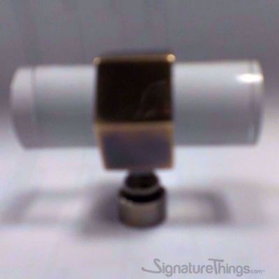 SignatureThings.com Brass Hardware Hex Ring Lucite and Brass Drawer Pulls - 3/4" Dia