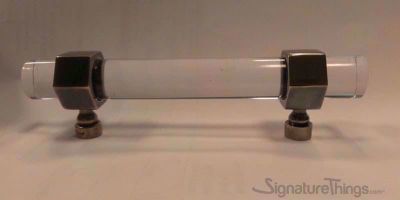 SignatureThings.com Brass Hardware Hex Ring Lucite and Brass Drawer Pulls - 3/4" Dia