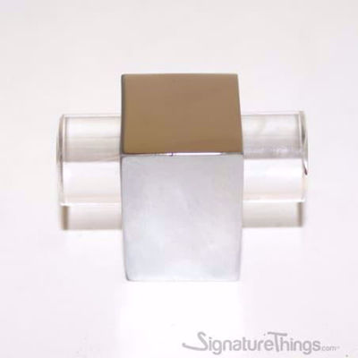 SignatureThings.com Brass Hardware Modern Cube Lucite Cabinet Pulls - 3/4" Dia