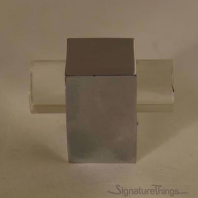 SignatureThings.com Brass Hardware Modern Cube Lucite Cabinet Pulls - 3/4" Dia