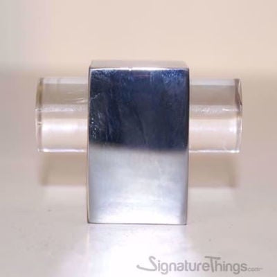 SignatureThings.com Brass Hardware Modern Cube Lucite Cabinet Pulls - 3/4" Dia