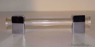 SignatureThings.com Brass Hardware Modern Cube Lucite Cabinet Pulls - 3/4" Dia