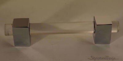 SignatureThings.com Brass Hardware Modern Cube Lucite Cabinet Pulls - 3/4" Dia