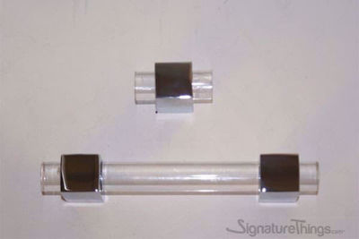 SignatureThings.com Brass Hardware Modern Cube Lucite Cabinet Pulls - 3/4" Dia