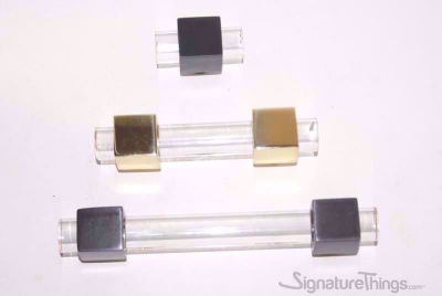 SignatureThings.com Brass Hardware Modern Cylindrical Post Lucite Drawer Pulls - 3/4" Dia