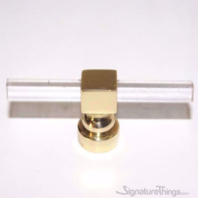SignatureThings.com Brass Hardware Modern Square Ring Lucite Brass Pulls - 1/4" Dia