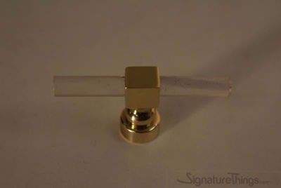 SignatureThings.com Brass Hardware Modern Square Ring Lucite Brass Pulls - 1/4" Dia