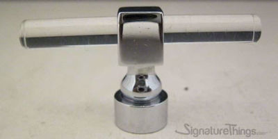 SignatureThings.com Brass Hardware Modern Square Ring Lucite Brass Pulls - 1/4" Dia