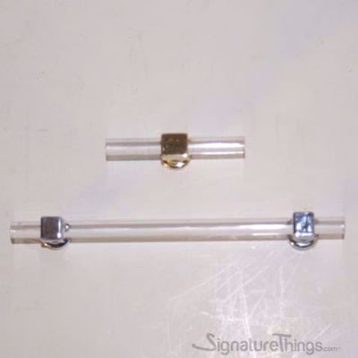 SignatureThings.com Brass Hardware Modern Square Ring Lucite Brass Pulls - 1/4" Dia